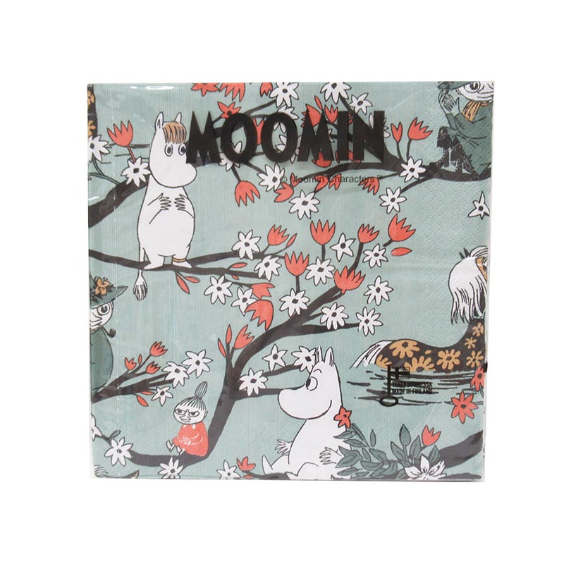 MOOMIN デザインペーパー 33cm/恋に落ちる グリーン